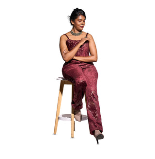 Ornate Ruby Corset Jumpsuit