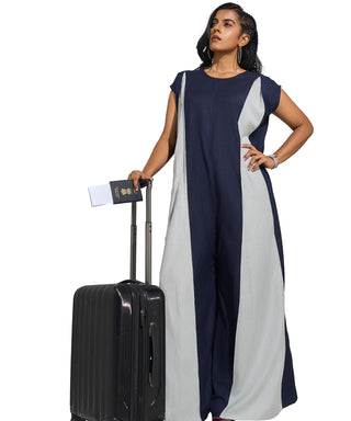 Blue Haze Pleated Jumpsuit