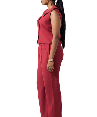 Berry Drape Vest Co-ord