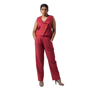 Berry Drape Vest Co-ord