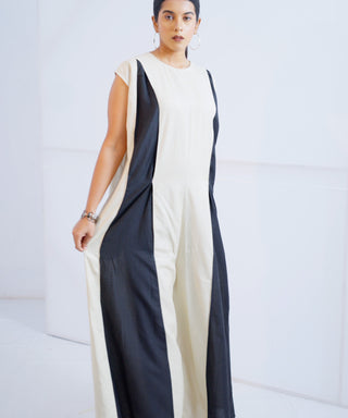 Twilight  Beige Pleated Jumpsuit